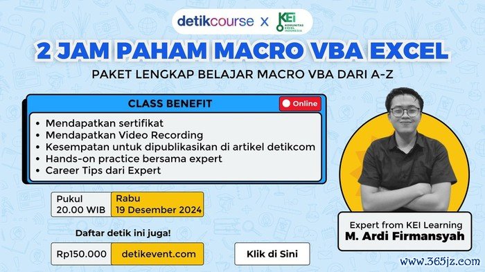 2 jam paham macro VBA Excel detikcourse